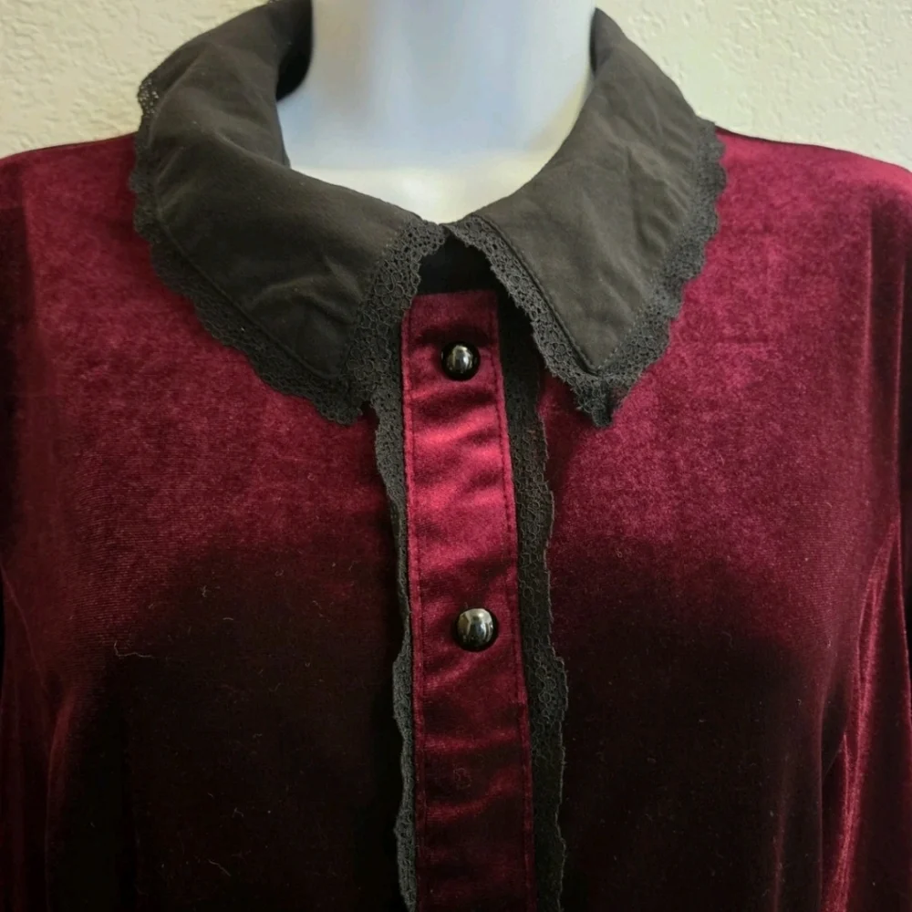 Hell Bunny Velvet Whimsigoth Goth Witchy Prudence Dress Burgundy Size XxL - Picture 4 of 10
